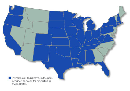 The principals of SGG have provided services for properties in the following states.
